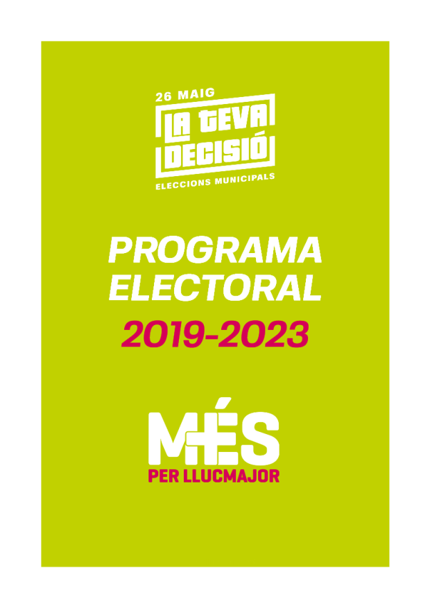 Programa de MÉS per Llucmajor eleccions municipals 2019